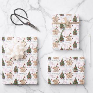 Bunny Holiday  Flat Sheet Set of 3