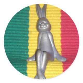 Bunny in Rasta Colors: A Touch of Groovy Art Print Classic Round Sticker