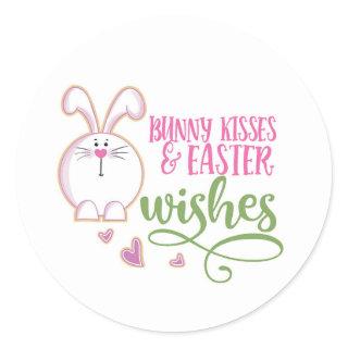 Bunny Kisses And Easter Wishes Easter Classic Round Sticker