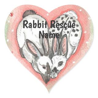 Bunny Rabbit Heart Care Rescue Sticker Personalize