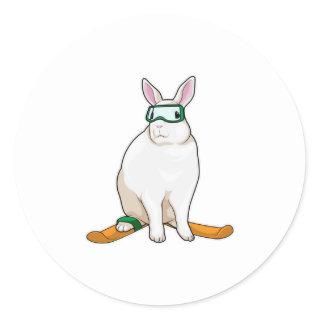 Bunny Skier Ski Classic Round Sticker