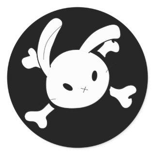 bunny skull classic round sticker