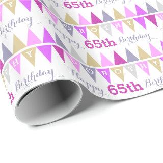 Bunting flags 65th birthday personalized age wrap