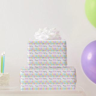 Bunting flags white birthday age 80 patterned wrap
