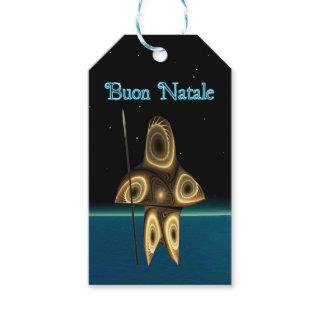 Buon Natale - Fractal Inuit Hunter Gift Tags