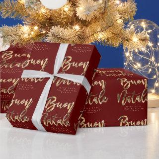 Buon Natale Red Gold Christmas Script Italian