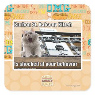 Burbon St. Balcony Kitteh Square Sticker