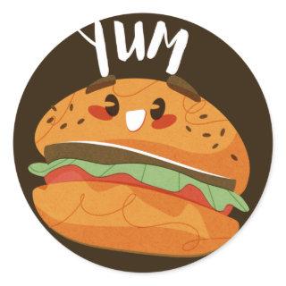 burger classic round sticker