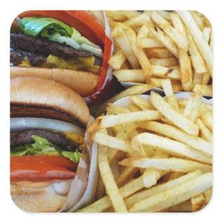 Burgers n Fries Square Sticker