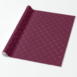 Burgundy and Gold Lattice Pattern