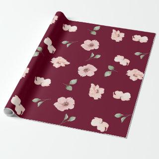 Burgundy Floral Blush Pattern
