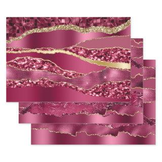 Burgundy maroon gold foil glitter classy chic  sheets