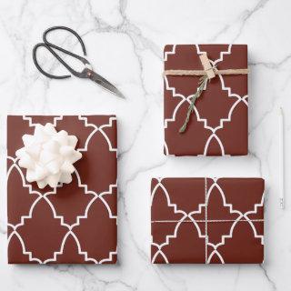 Burgundy Moroccan Lattice Pattern   Sheets