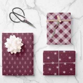 Burgundy Plum | Coordinating Holiday Pattern  Sheets