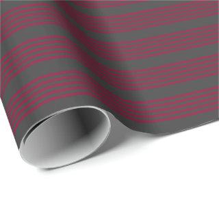 Burgundy red and charcoal five stripe pattern