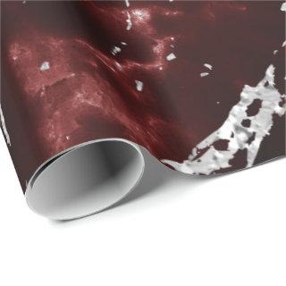 Burgundy Red Marble Silver Gray Stroke Stone