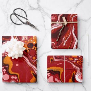 Burgundy White Digital Fluid Art   Sheets