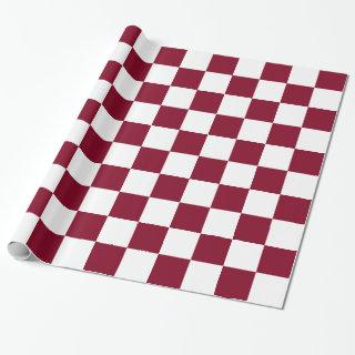 Burgundy White XL Checker Board Pattern