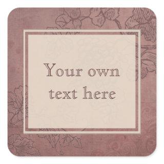 Burgundy Wine Grapevine Custom Text Square Sticker