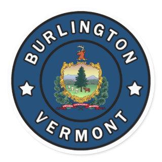 Burlington Vermont Classic Round Sticker