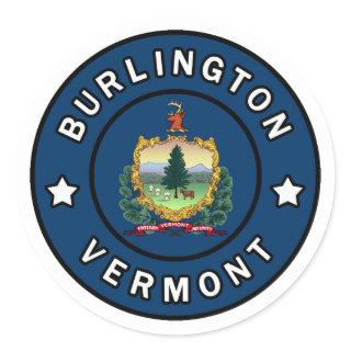 Burlington Vermont Classic Round Sticker