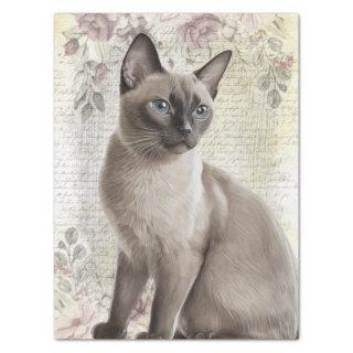 Burmese Floral Cat Kitten Tissue Paper