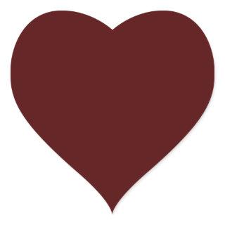 Burnt Maroon (solid color) Heart Sticker