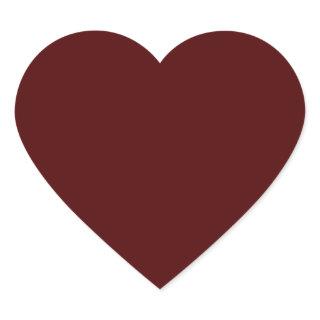 Burnt Maroon (solid color) Heart Sticker