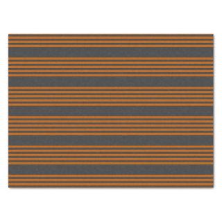 Burnt orange and charcoal five stripe pattern tissue paper