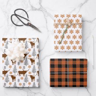 Burnt Orange Buffalo Plaid Longhorn Pattern  Sheets