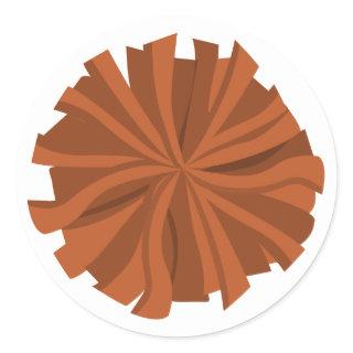 Burnt Orange Cheerleader Pom Pom Classic Round Sticker
