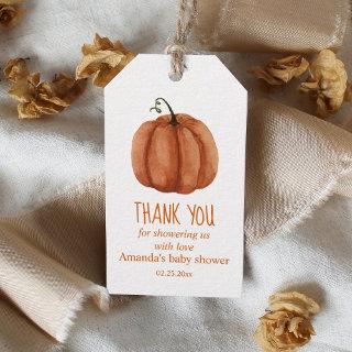 Burnt Orange Pumpkin Baby Shower Thank You  Gift Tags