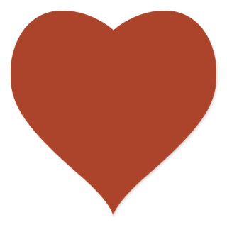 Burnt Red -  (solid color)  Heart Sticker