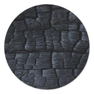 Burnt Wood Texture Classic Round Sticker