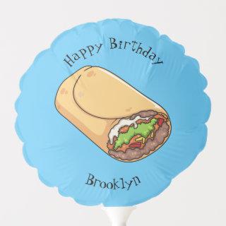 Burrito cartoon illustration balloon