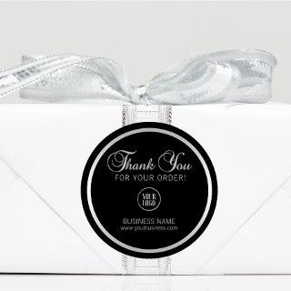 Business Corporate Thank You Silver | Add LOGO Classic Round Sticker