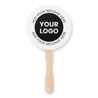 Business Logo & Editable Text  White & Black Hand Fan