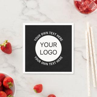 Business Logo or Any Image & Editable Text Napkins