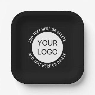 Business Logo or Any Image & Editable Text Paper Plates