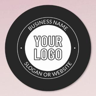 Business Logo or Design & Editable Text Template Classic Round Sticker