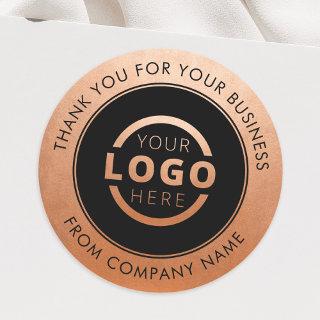 Business Logo Promotional Thank You Copper Classic Round Sticker