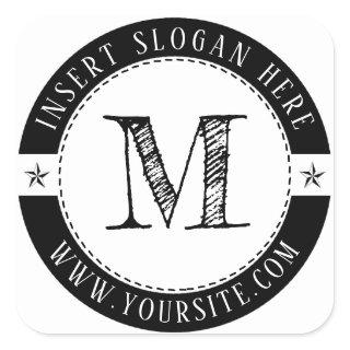 Business Monogram Personalized Square Sticker