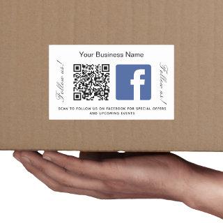 Business name qr code Facebook brand color Rectangular Sticker