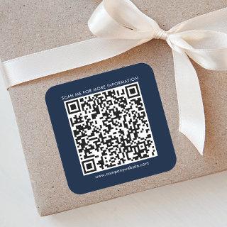 Business QR Code and Company Website Simple Square Sticker