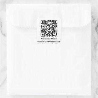Business QR Code Company Name Website Template Square Sticker