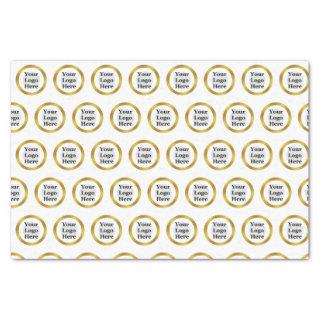 Business White and Gold Elegant Your Logo Here Tissue Paper
