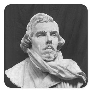 Bust of Eugene Delacroix Square Sticker