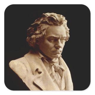 Bust of Ludwig van Beethoven Square Sticker