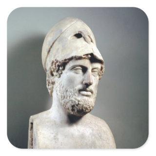 Bust of Pericles  copy of a Greek original Square Sticker