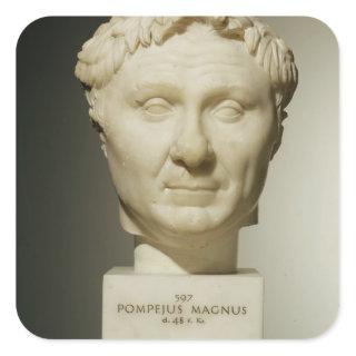 Bust of Pompey (106-48 BC) c.60 BC (marble) Square Sticker